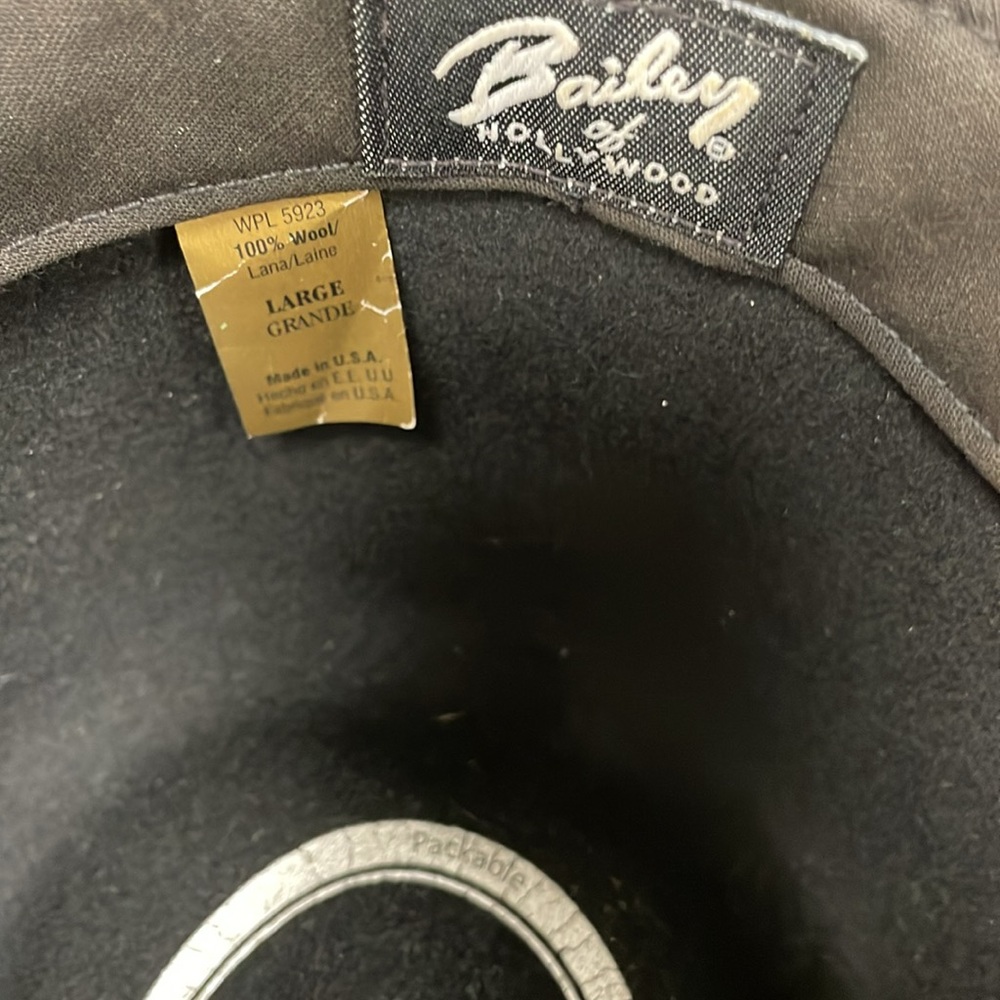 Bailey Hat Size Large 100% Wool/ Used - image 4